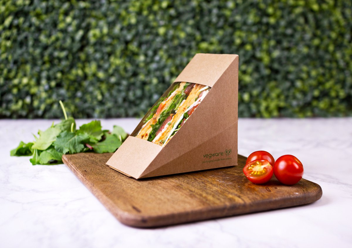 Vegware™ Compostable 3in Kraft Sandwich Boxes Kraft Sandwich Boxes